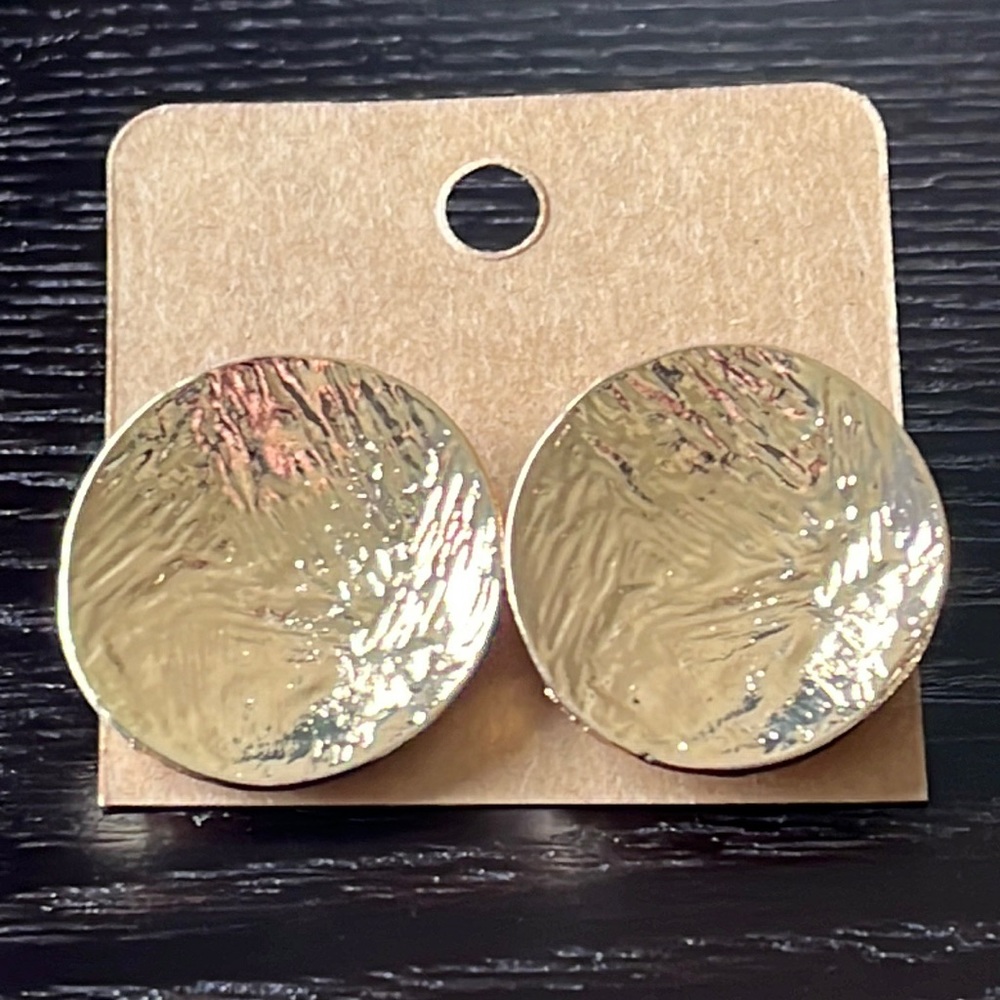 Boutique Gold Textured Stud Earrings